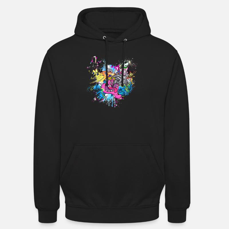Graffitti - Sweat-shirt à capuche unisexe - noir