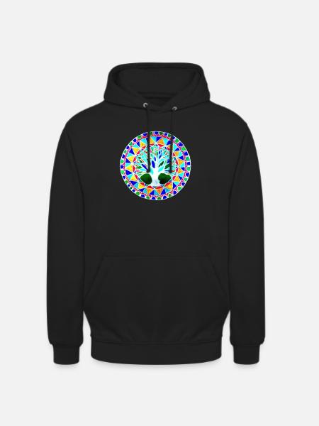 graphic tree pattern - Unisex Hoodie - black