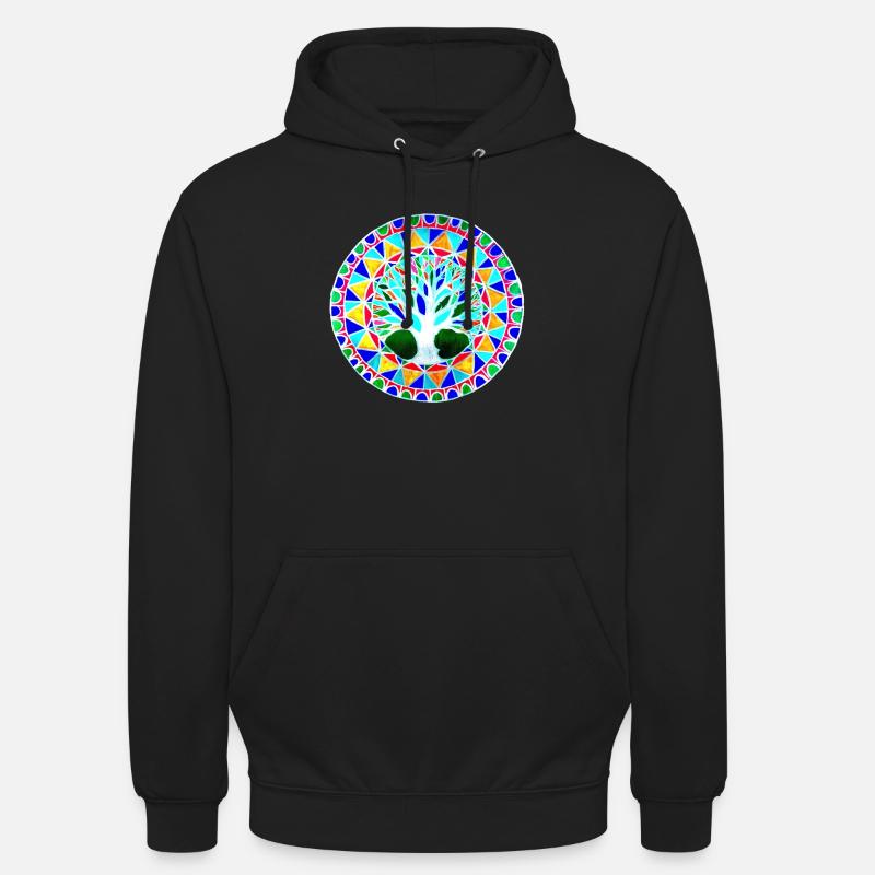 graphic tree pattern - Unisex Hoodie - black