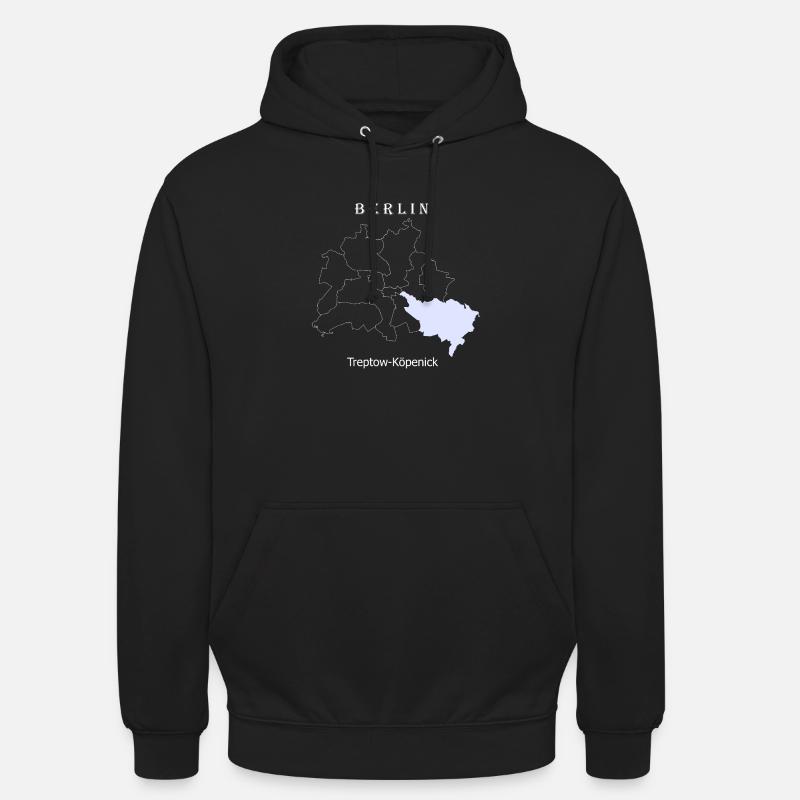 City Map Berlin Treptow Köpenick Map - Unisex Hoodie - black