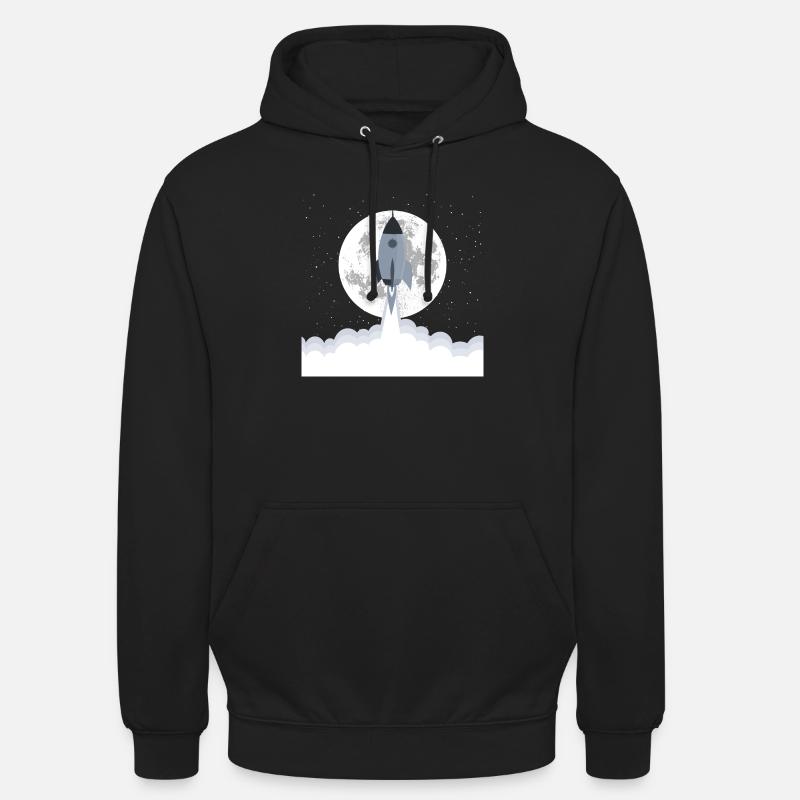 Grey rocket lift off - Unisex Hoodie - black