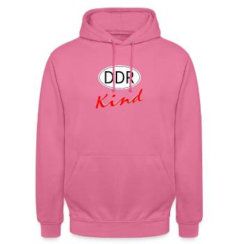 DDR Kind - Nostalgie Statement - Unisex Hoodie - Pink - Vorne - Alina (178cm) & Michal (187cm)