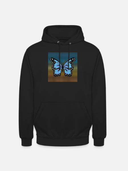Papillon - Sweat-shirt à capuche unisexe - noir