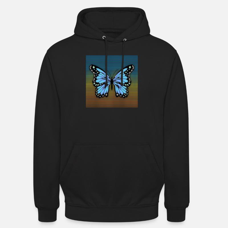 Papillon - Sweat-shirt à capuche unisexe - noir