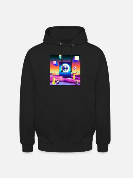 oeil cubique - Sweat-shirt à capuche unisexe - noir
