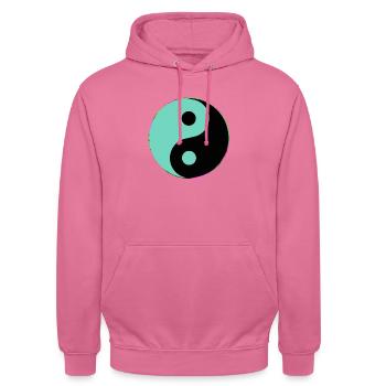 Yin Yang - Sweat-shirt à capuche unisexe - rose - Devant - Alina (178cm) & Michal (187cm)