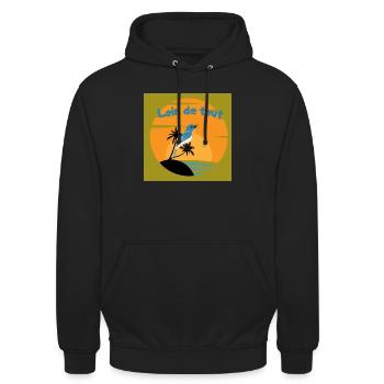 loin de tout - Sweat-shirt à capuche unisexe - noir - Devant - Alina (178cm) & Michal (187cm)