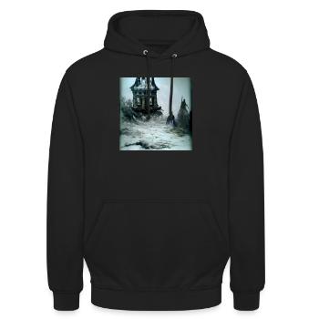 Maison victorienne - Sweat-shirt à capuche unisexe - noir - Devant - Alina (178cm) & Michal (187cm)