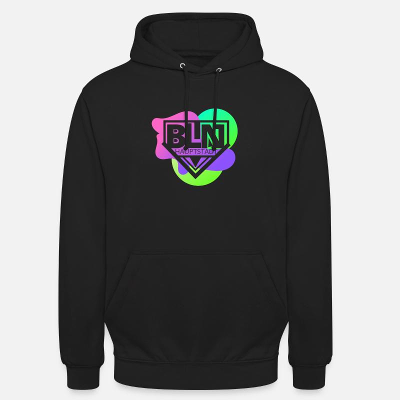 Berlin BLN Hauptstadt Stencil - Unisex Hoodie - Schwarz