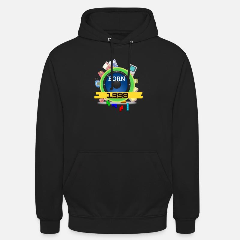 1998 - Sweat-shirt à capuche unisexe - noir