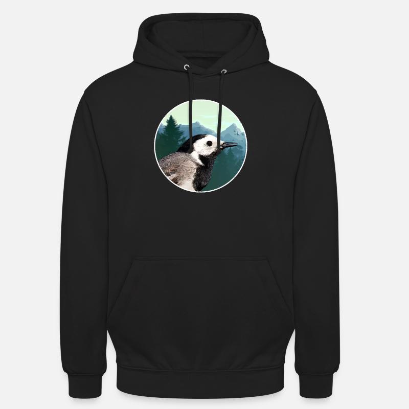 Bachstelze Profil Wald Emblem - Unisex Hoodie - Schwarz
