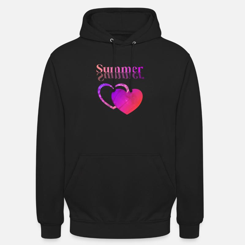 Cœur d’été Violet Rouge - Sweat-shirt à capuche unisexe - noir