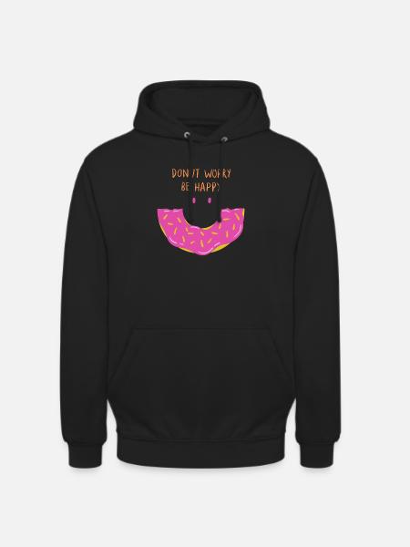 Donut worry be happy - Unisex Hoodie - black