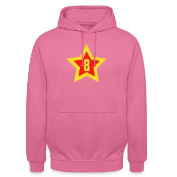 Numéro 8 étoile sport huit Vintage - Sweat-shirt à capuche unisexe - rose - Devant - Alina (178cm) & Michal (187cm)