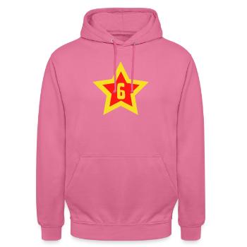 Numéro 6 étoile sport six Vintage - Sweat-shirt à capuche unisexe - rose - Devant - Alina (178cm) & Michal (187cm)