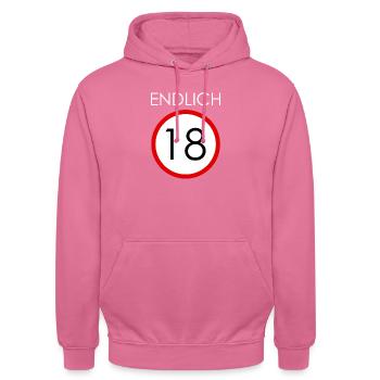 ENDLICH 18 - Unisex Hoodie - Pink - Vorne - Alina (178cm) & Michal (187cm)
