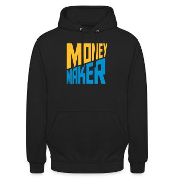Text Money Maker réussi - Sweat-shirt à capuche unisexe - noir - Devant - Alina (178cm) & Michal (187cm)