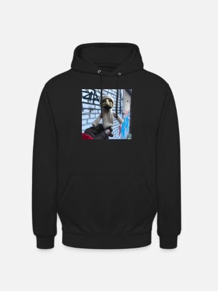puppet knitted out of wool - Unisex Hoodie - black