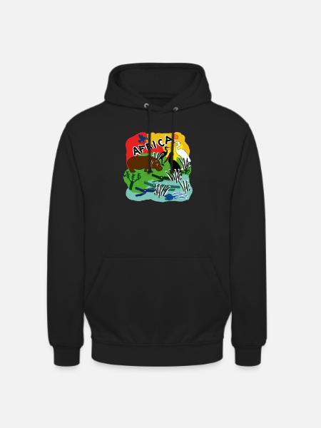 Afrique caimans - Sweat-shirt à capuche unisexe - noir