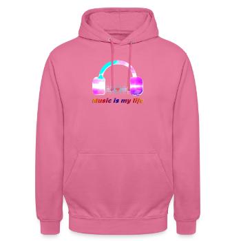 Music is my life - Unisex Hoodie - Pink - Vorne - Alina (178cm) & Michal (187cm)