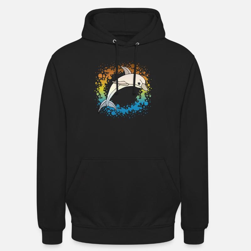Dauphin - Sweat-shirt à capuche unisexe - noir
