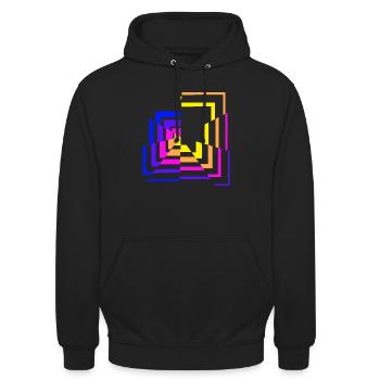 Broken squares - Unisex Hoodie - black - Front - Alina (178cm) & Michal (187cm)