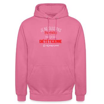 Not perfect but dietician - Unisex Hoodie - pink - Front - Alina (178cm) & Michal (187cm)