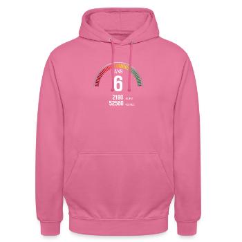Anniversaire 6 ans Compteur - Sweat-shirt à capuche unisexe - rose - Devant - Alina (178cm) & Michal (187cm)