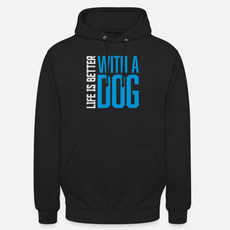 mieux avec un chien - Sweat-shirt à capuche unisexe - noir