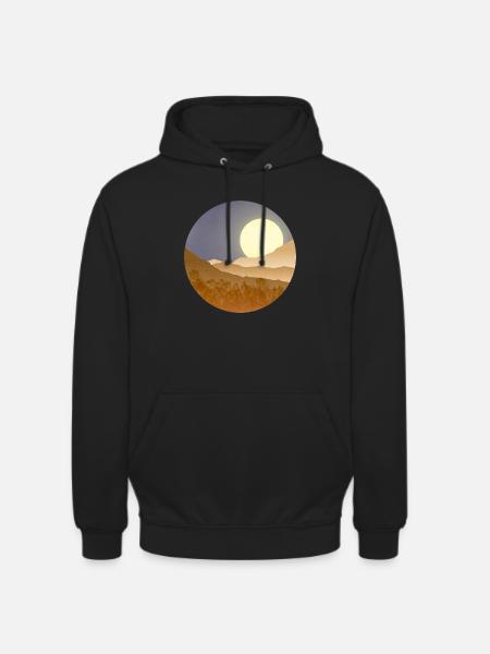 Moon in night landscape - Unisex Hoodie - black