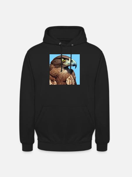 Eagle head illustration - Unisex Hoodie - black