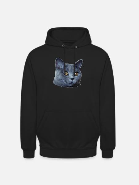 Katzenkopf Poster - Unisex Hoodie - Schwarz