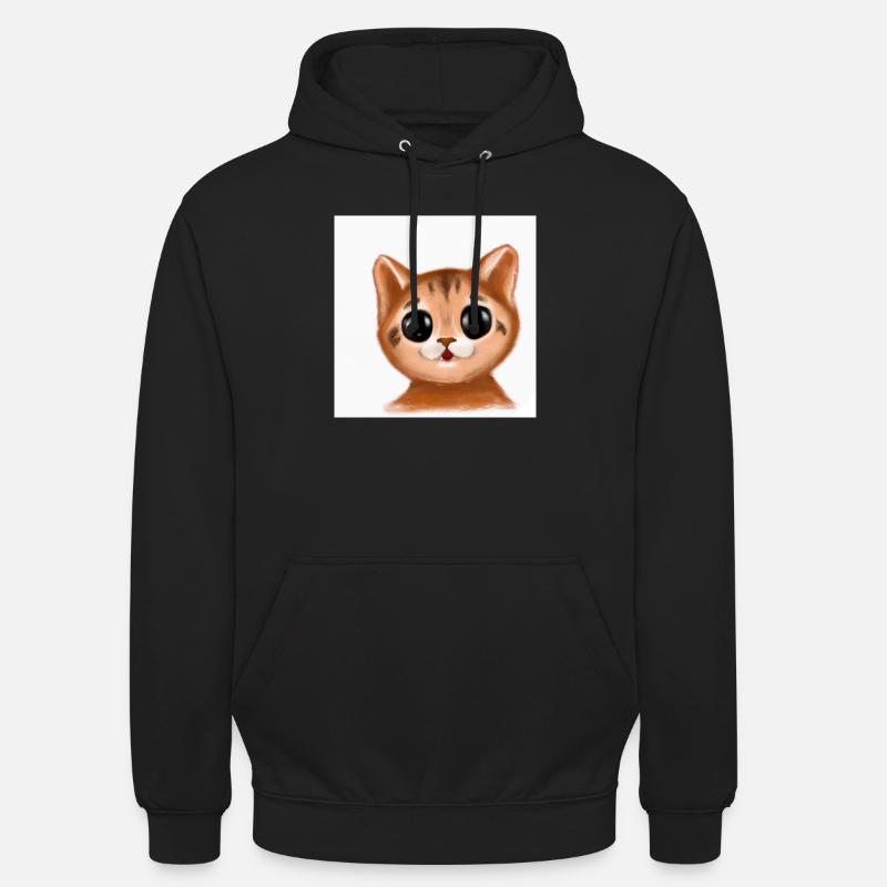 Chat dessiné - Sweat-shirt à capuche unisexe - noir