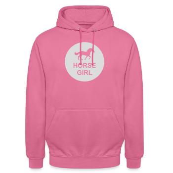 Citation de fille de cheval disant - Sweat-shirt à capuche unisexe - rose - Devant - Alina (178cm) & Michal (187cm)