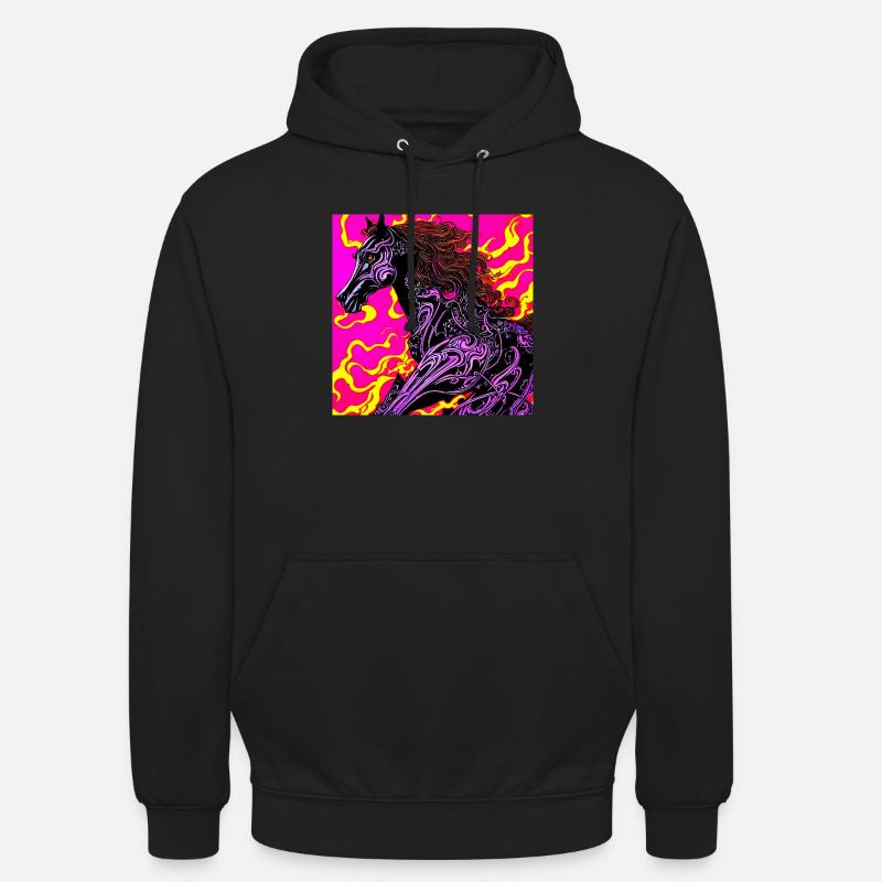 Illustration abstraite d’un cheval - Sweat-shirt à capuche unisexe - noir