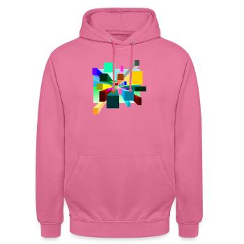 Abstrait - Sweat-shirt à capuche unisexe - rose - Devant - Alina (178cm) & Michal (187cm)