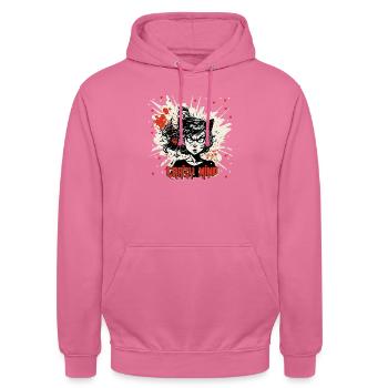 Trash Polka Crasy Mind - Unisex Hoodie - pink - Front - Alina (178cm) & Michal (187cm)