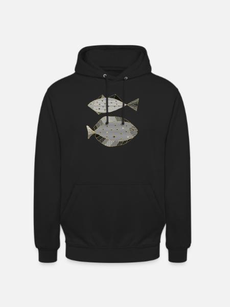 Poissons - Sweat-shirt à capuche unisexe - noir