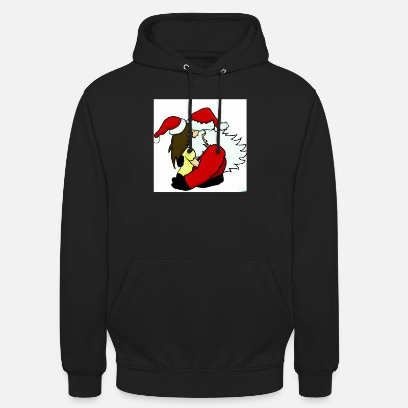 Père Noël et Baiser du Père Noël - Sweat-shirt à capuche unisexe - noir