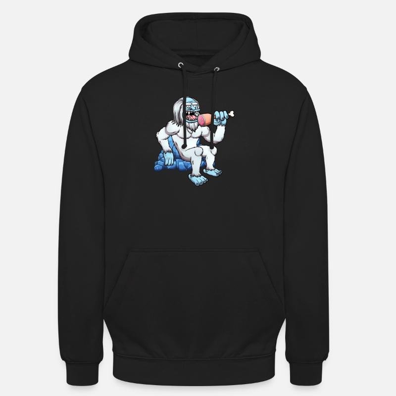 Yeti isst Fleisch - Unisex Hoodie - Schwarz