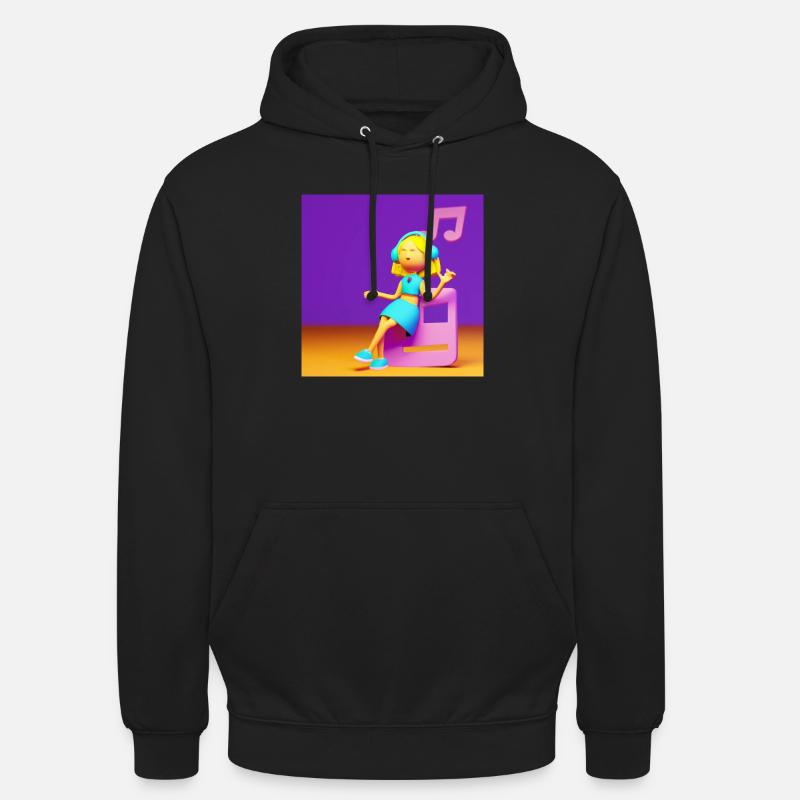 ILLUSTRATION MUSICALE AMUSANTE - Sweat-shirt à capuche unisexe - noir