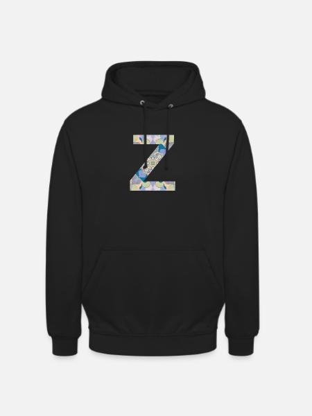 Letter Z in mandala - Unisex Hoodie - black