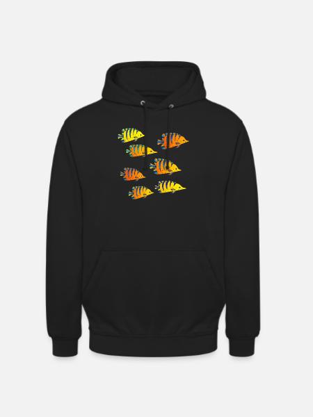Poissons - Sweat-shirt à capuche unisexe - noir