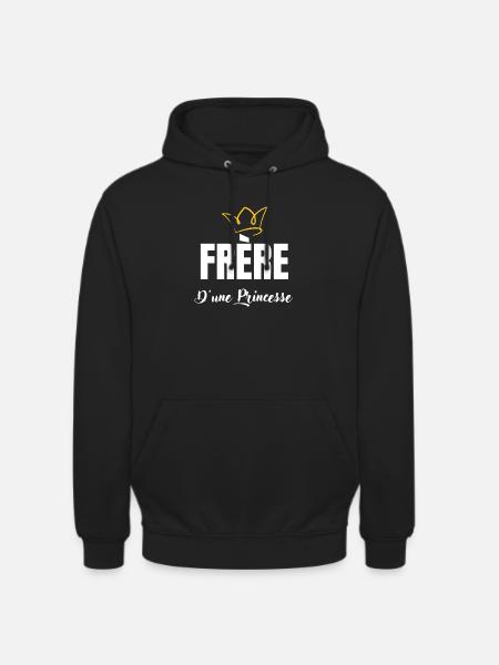 frère d'une princesse - Sweat-shirt à capuche unisexe - noir