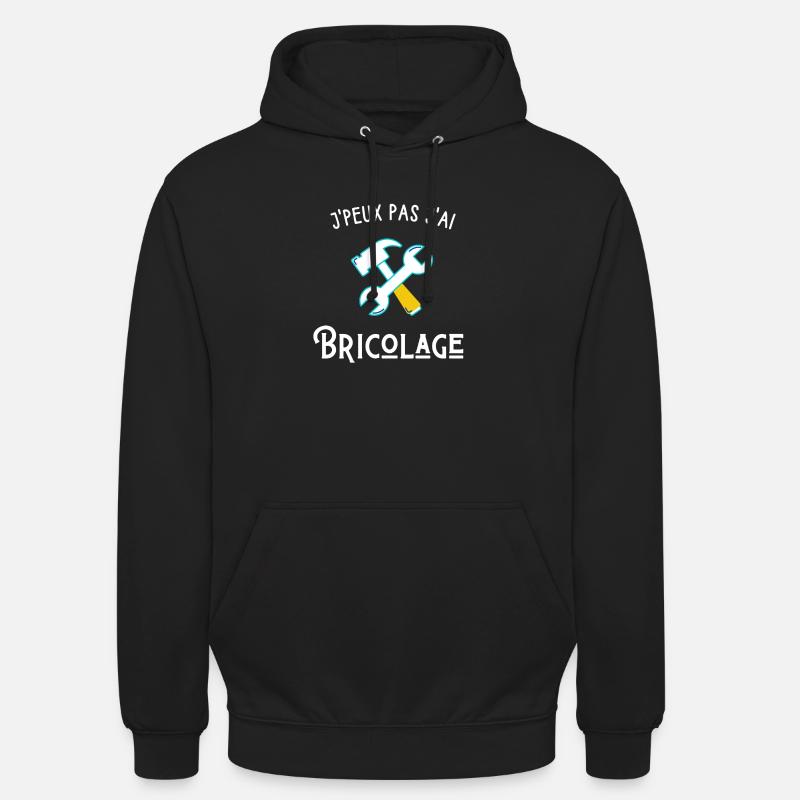 je peux pas j'ai bricolage - Sweat-shirt à capuche unisexe - noir