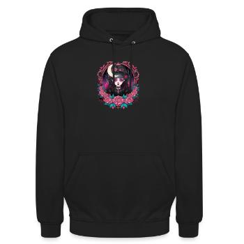 Dame gothique victorienne - Sweat-shirt à capuche unisexe - noir - Devant - Alina (178cm) & Michal (187cm)