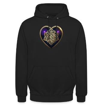 keltischer knoten herz - Unisex Hoodie - Schwarz - Vorne - Alina (178cm) & Michal (187cm)