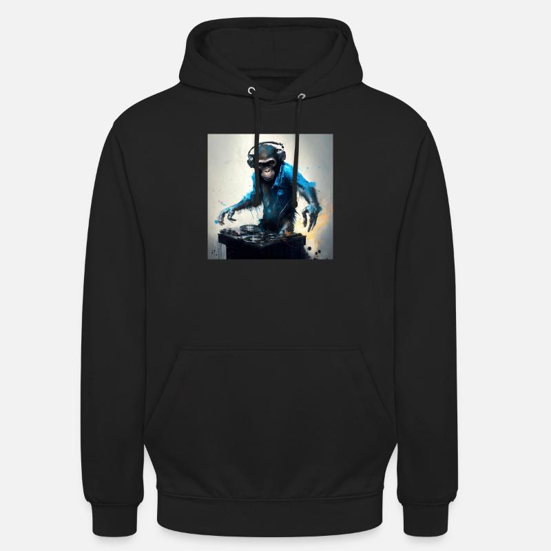 ein Affe, der DJ ist - Unisex Hoodie - Schwarz