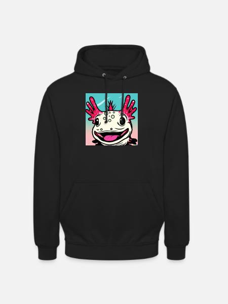 Smiling Axolotl - Unisex Hoodie - black