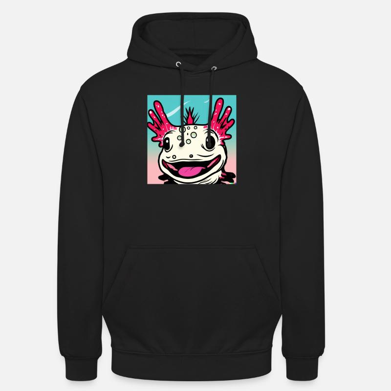 Axolotl souriant - Sweat-shirt à capuche unisexe - noir